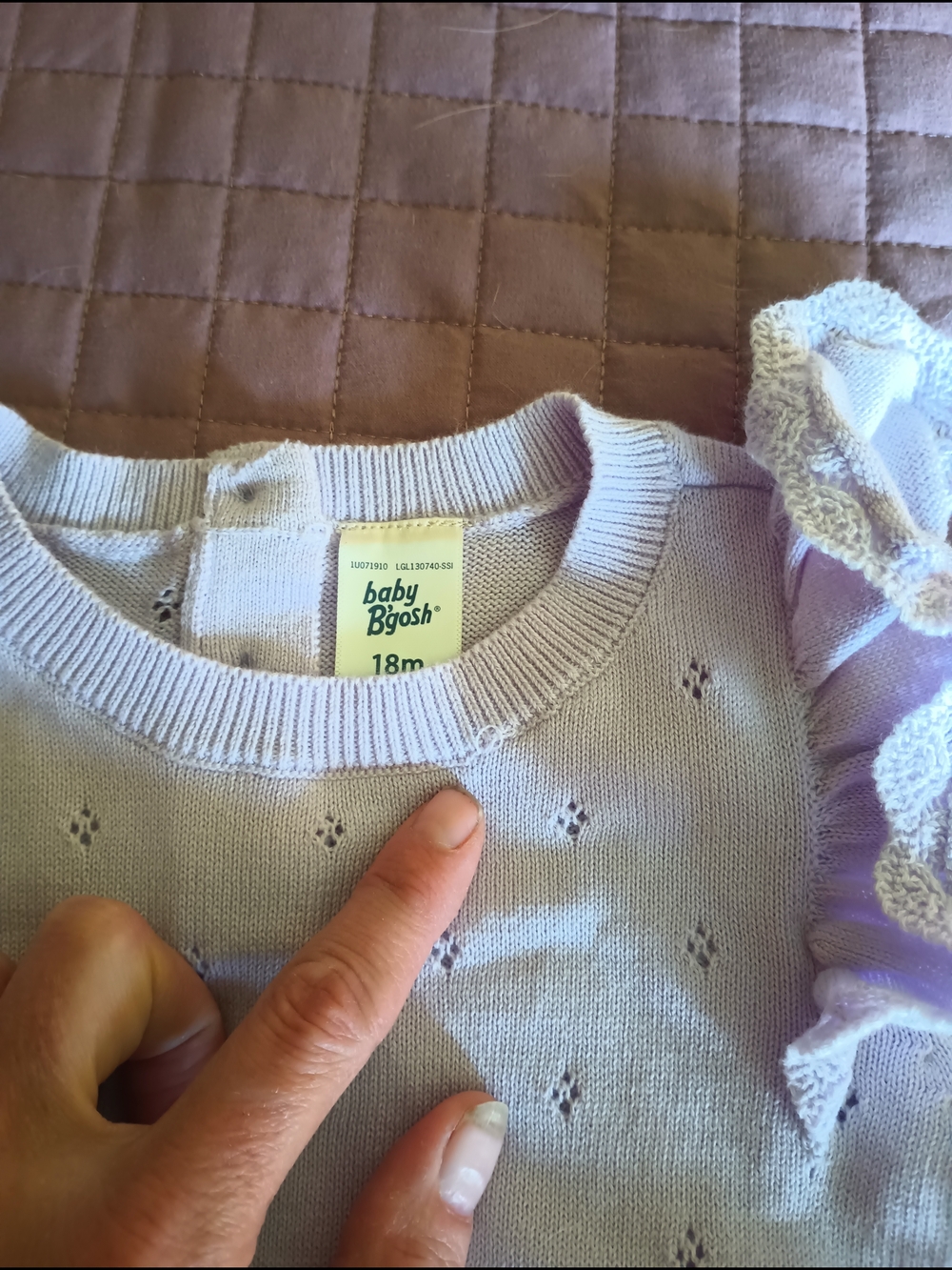 Lavender Ruffle Shoulder Knit One-Piece - Picture 2 of 3